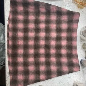 Plaid Pink & Brown Wilfred Skirt - Size 0